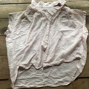 Madewell Red Pinstripe Blouse